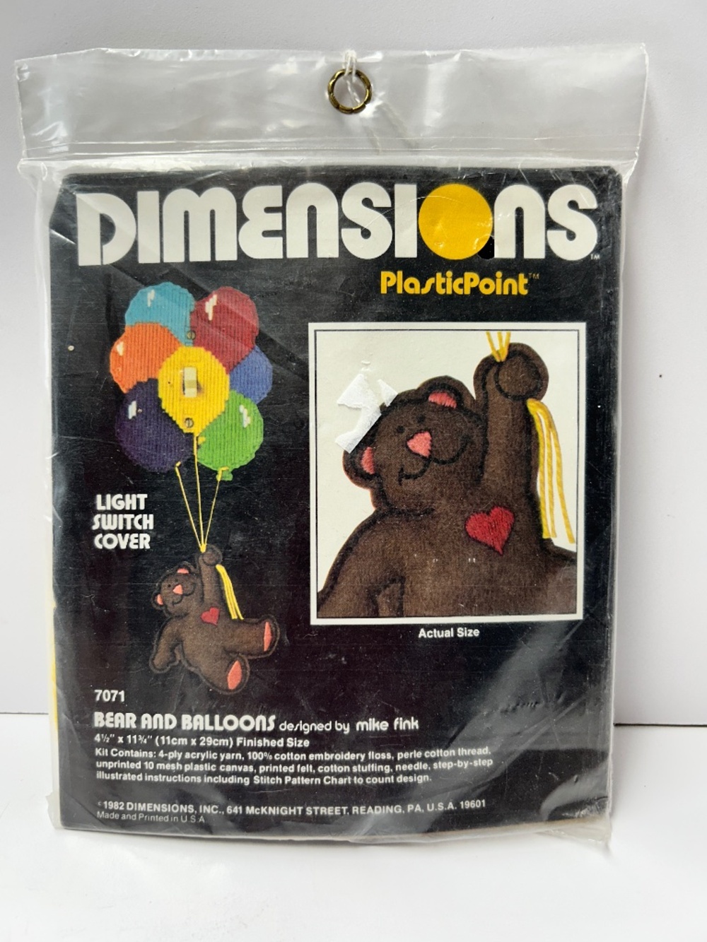 New Sealed Dimensions PlasticPoint Bear and Balloons Light Switch Cover Kit 7071
